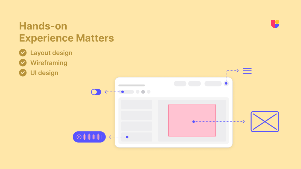 hands-on experience in UX design matters, from designing layouts, wireframing to UI design