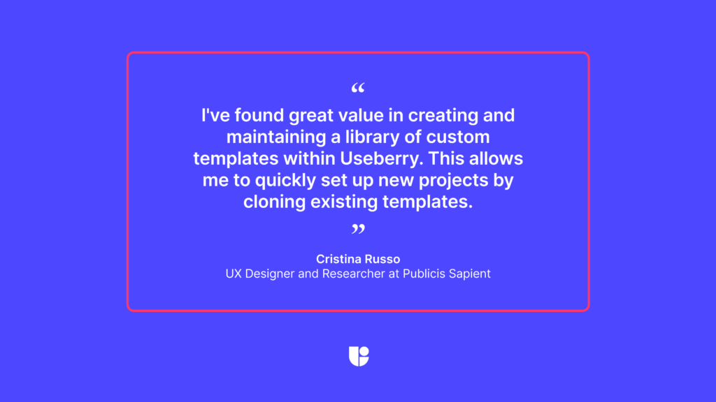 A quote out of another blog article of ours that is not related to AI but an interview with an expert UX designer and researcher. The quote is about using templates in UX studies.