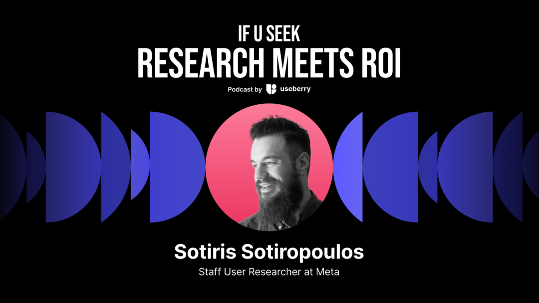 cover image with our guest Sotiris from Meta and the details of the podcast episode of IF U SEEK - Research meets ROI