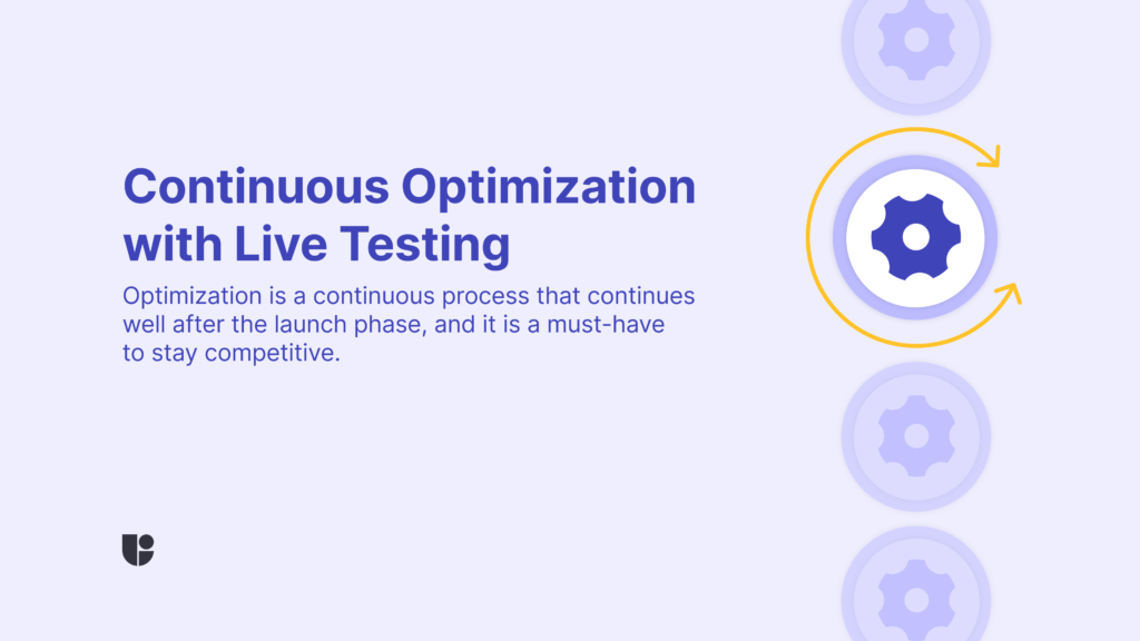 Showing gears turning continuously to represent how optimization is a continuous process