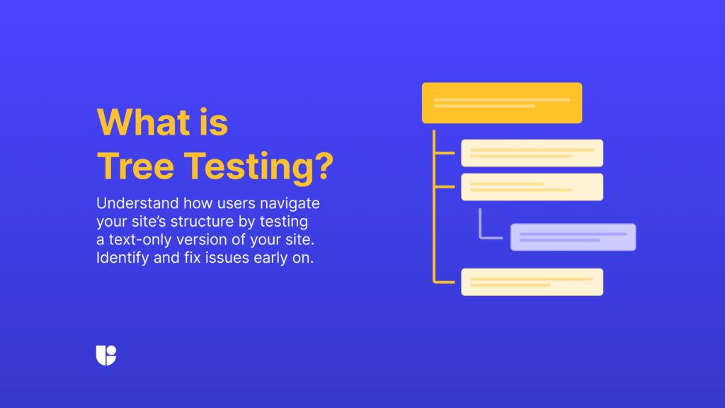 Explanation of what tree testing is and an image of what a "text-only" version of a website looks like.