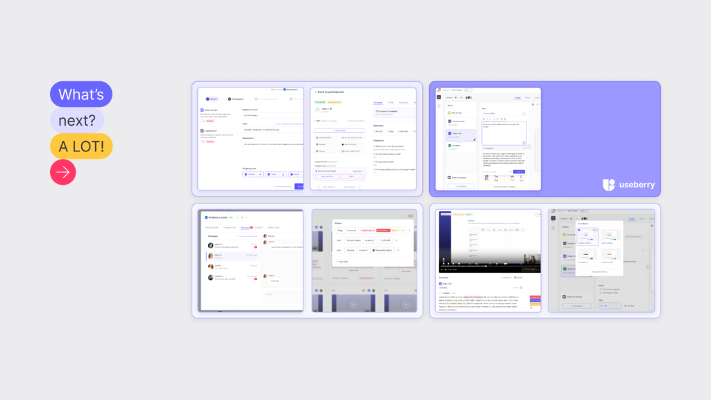 A few images showing a few updates that are coming in 2025 for Useberry platform.