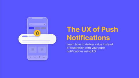 a push notification element on a phone, showing what the topic of the article will be about which is the UX of push notification