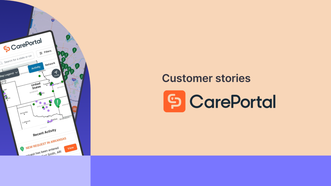 Cover image showing the logo of our customer Careportal for a case study with Useberry on how they improved their designs with usability testing