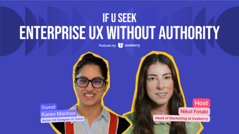 You can see our guest Karen Manhas in the cover of this If U Seek podcast episode. Karen talks about her experience about enterprise UX design and ggives practical tips and examples of her work for the podcast listeners.