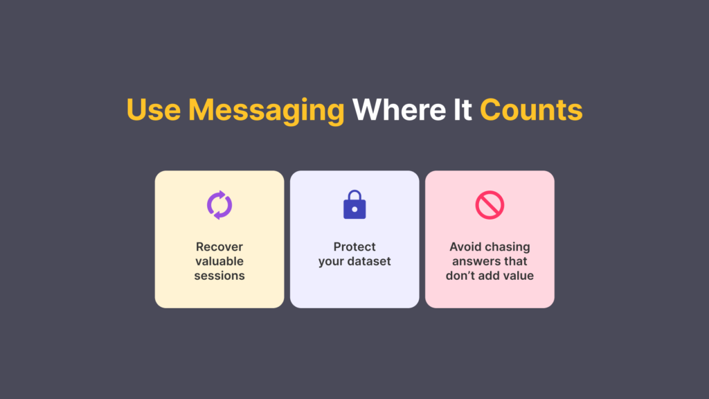 A small highlight of why messaging participants is an important feature of user testing.